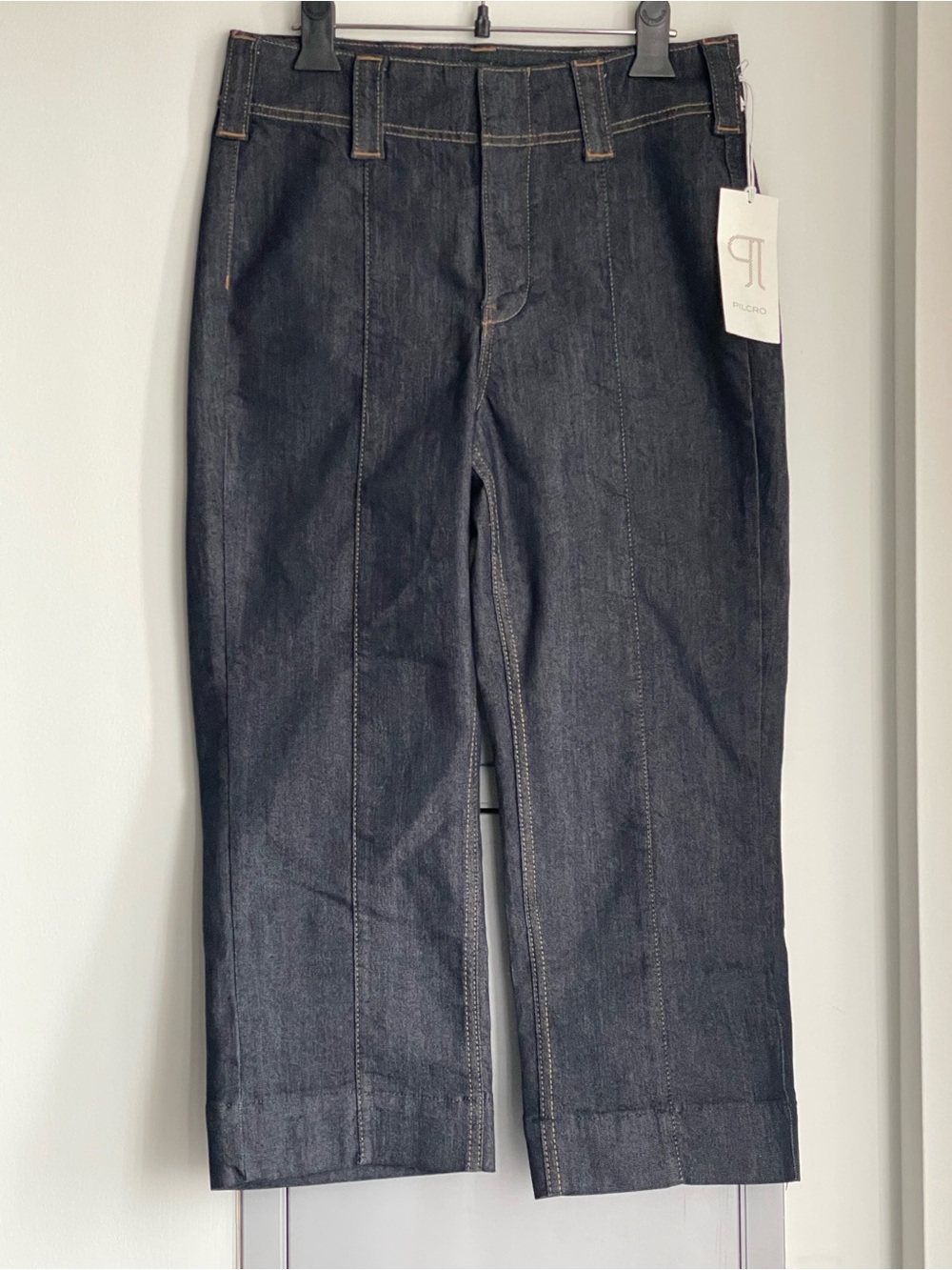 NWT ANTHROPOLOGIE PILCRO Dark Indigo Straight-Leg Cropped Jeans